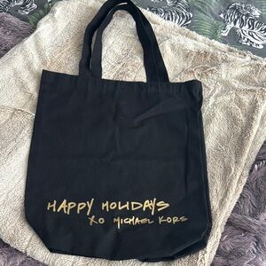 Michael Kors Black and Gold Holiday Tote Bag